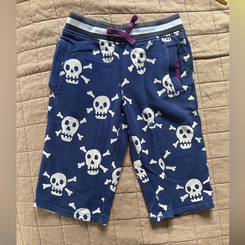 Navy Sweat Shorts with skull and crossbones, size 11